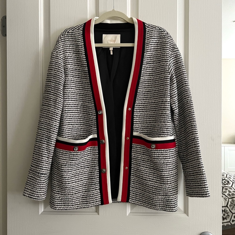 Maje Tweed Cardigan Jacket. Size 36